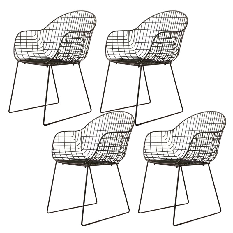 Contemporary Patio Chair Set Metal Outdoor Bistro Chairs with Cushion