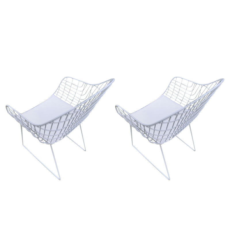 Contemporary Patio Chair Set Metal Outdoor Bistro Chairs with Cushion