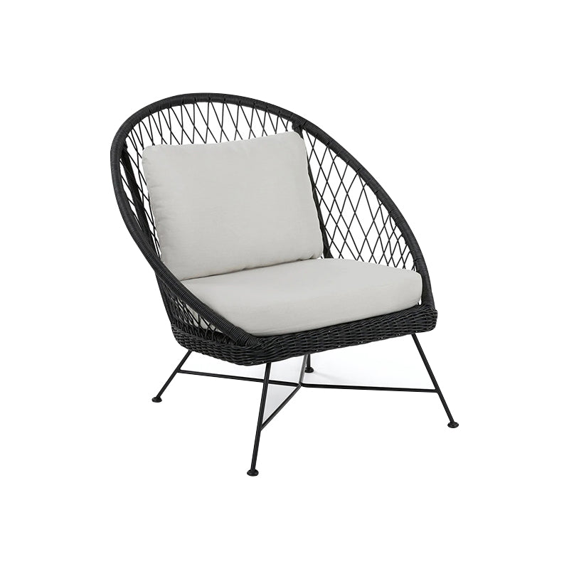 Tropical Outdoors Dining Chair Rattan Side Chair with Cushion