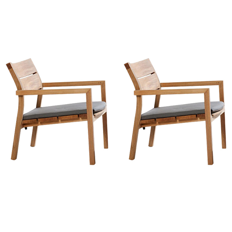 Solid Wood Dining Side Chair Modern Dining Armchair Set Patio Arm Chair