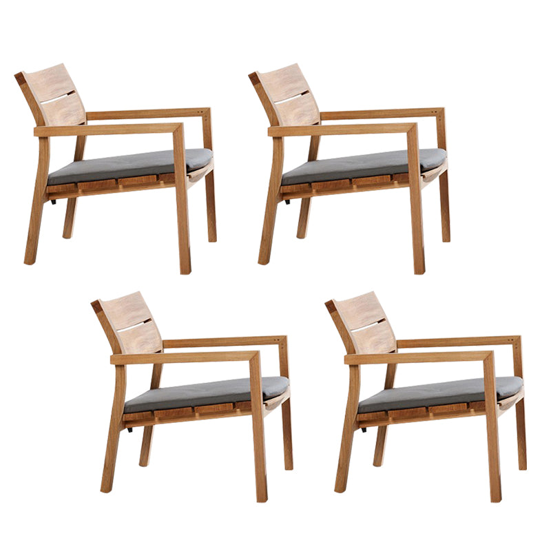 Solid Wood Dining Side Chair Modern Dining Armchair Set Patio Arm Chair