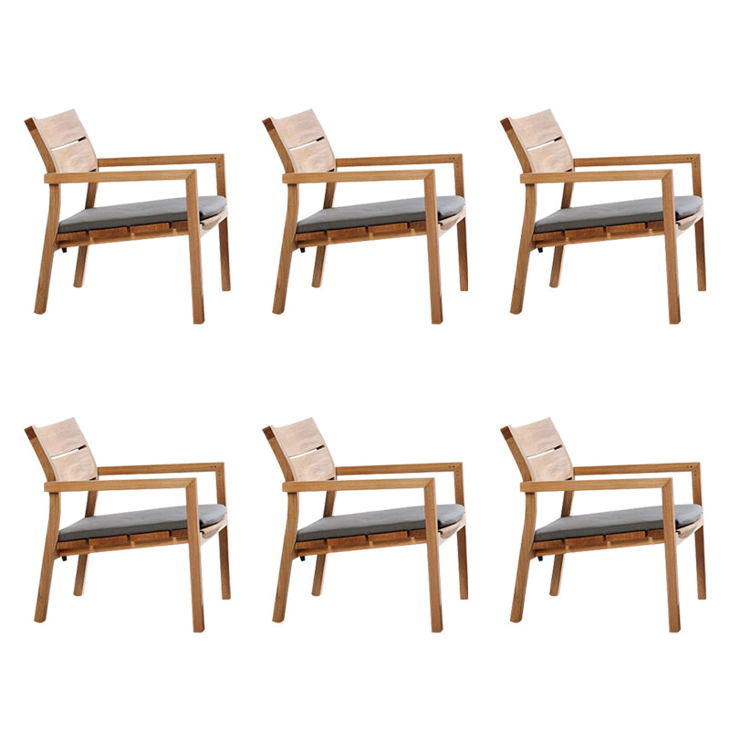 Solid Wood Dining Side Chair Modern Dining Armchair Set Patio Arm Chair