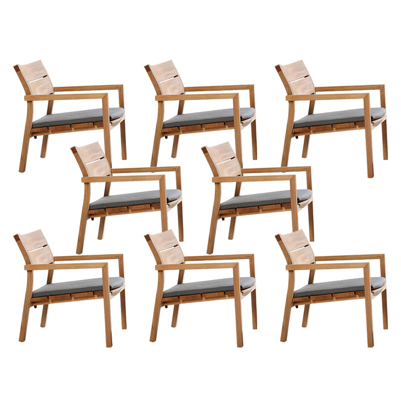 Solid Wood Dining Side Chair Modern Dining Armchair Set Patio Arm Chair