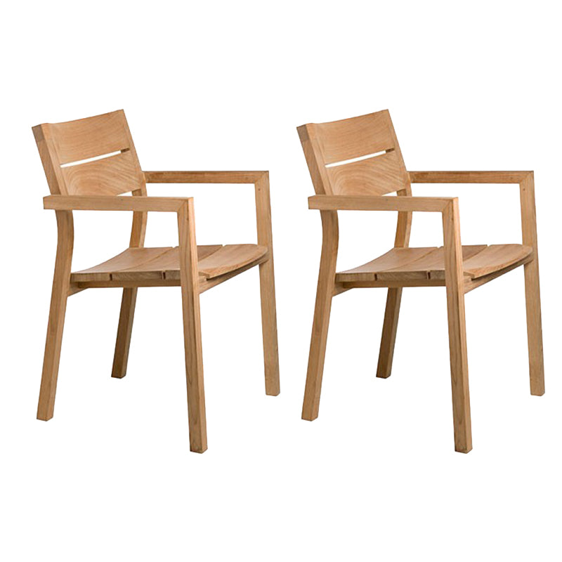 Solid Wood Dining Side Chair Modern Dining Armchair Set Patio Arm Chair