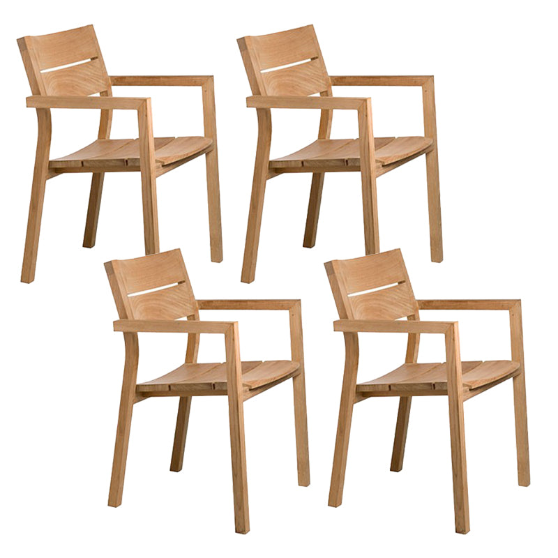 Solid Wood Dining Side Chair Modern Dining Armchair Set Patio Arm Chair