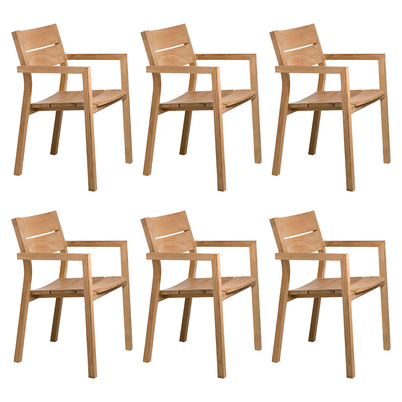 Solid Wood Dining Side Chair Modern Dining Armchair Set Patio Arm Chair