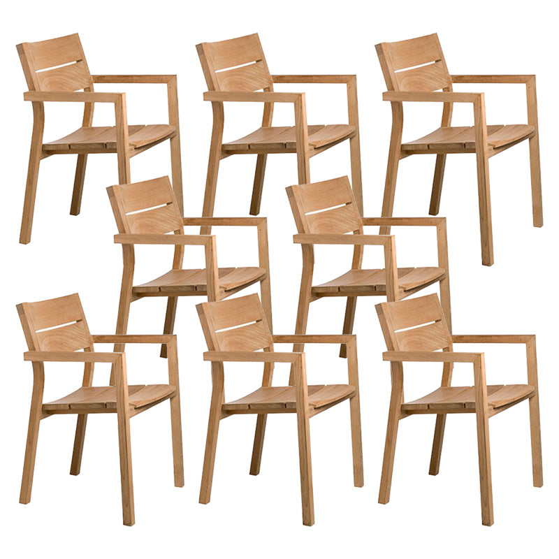 Solid Wood Dining Side Chair Modern Dining Armchair Set Patio Arm Chair