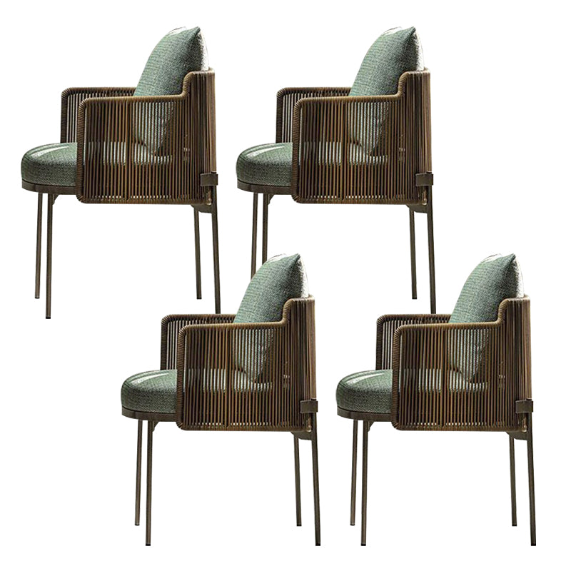 Tropical Brown Dining Chairs with No Distressing Upholstered Patio Arm Chair