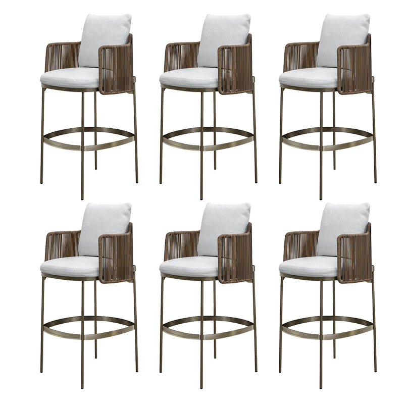 Tropical Brown Dining Chairs with No Distressing Upholstered Patio Arm Chair