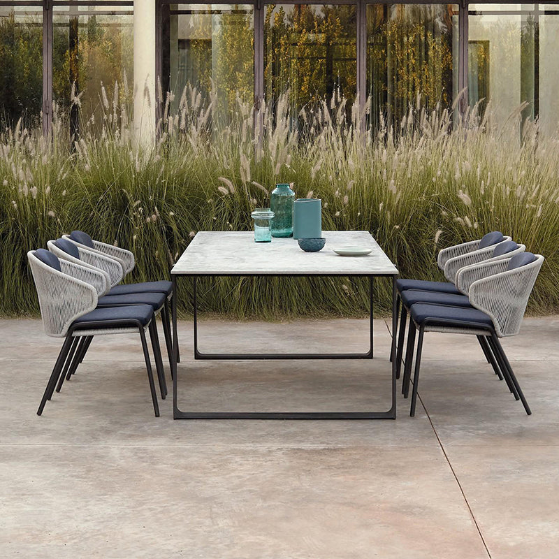 Contemporary with Cushion Dining Chairs Metal Patio Dining Side Chair