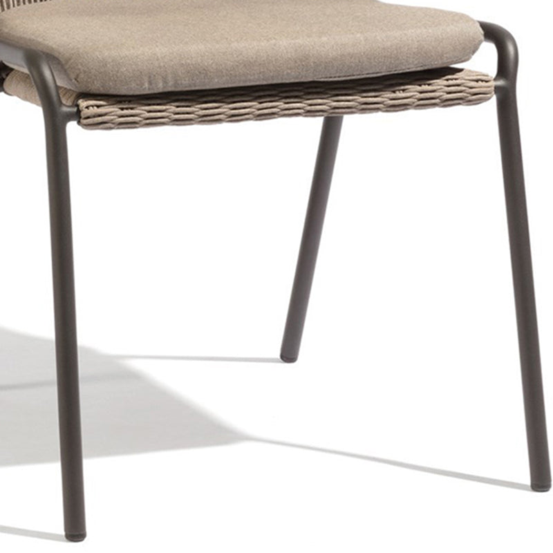 Contemporary with Cushion Dining Chairs Metal Patio Dining Side Chair