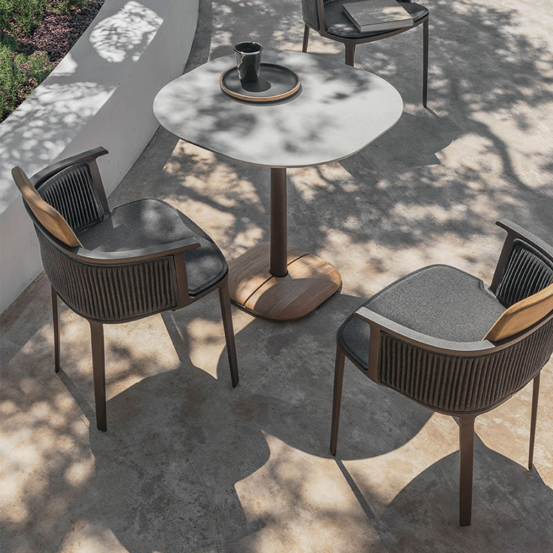 Contemporary with Arm Dining Chairs Metal Patio Dining Side Chair