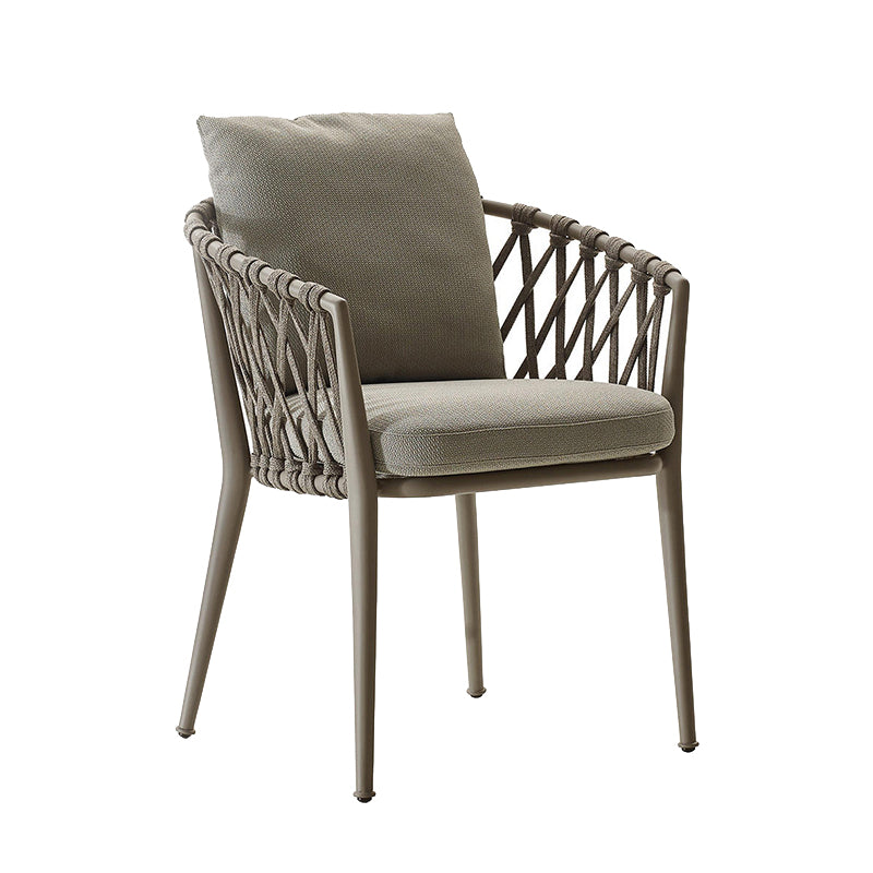 Contemporary Metal Outdoors Dining Chairs with Arm Outdoor Bistro Chairs