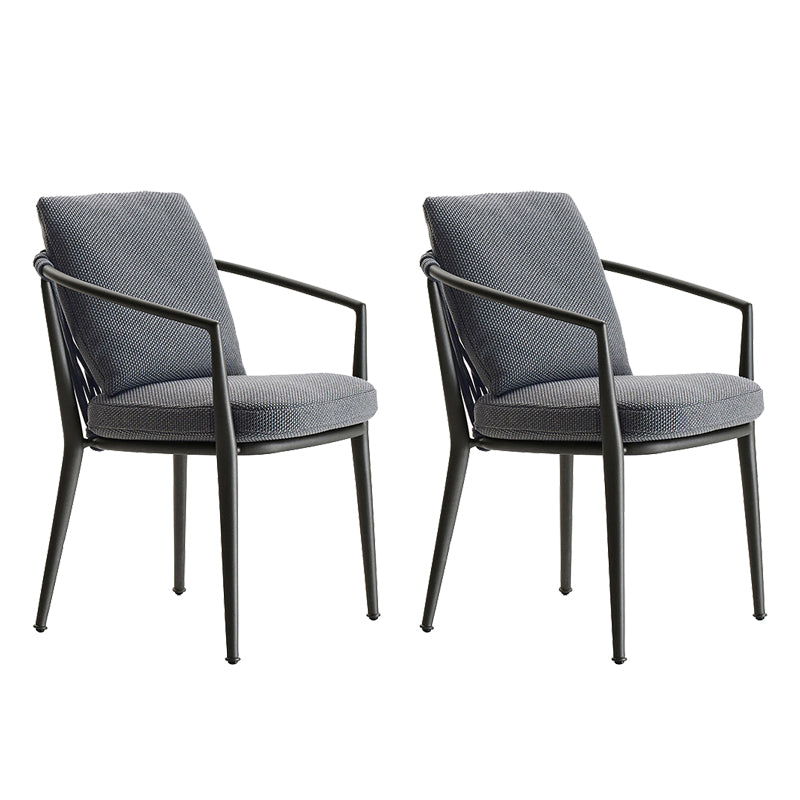 Contemporary Metal Outdoors Dining Chairs with Arm Outdoor Bistro Chairs