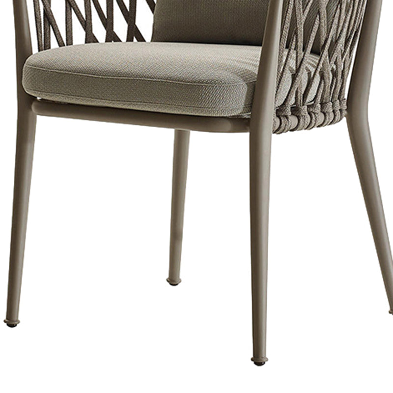 Contemporary Metal Outdoors Dining Chairs with Arm Outdoor Bistro Chairs