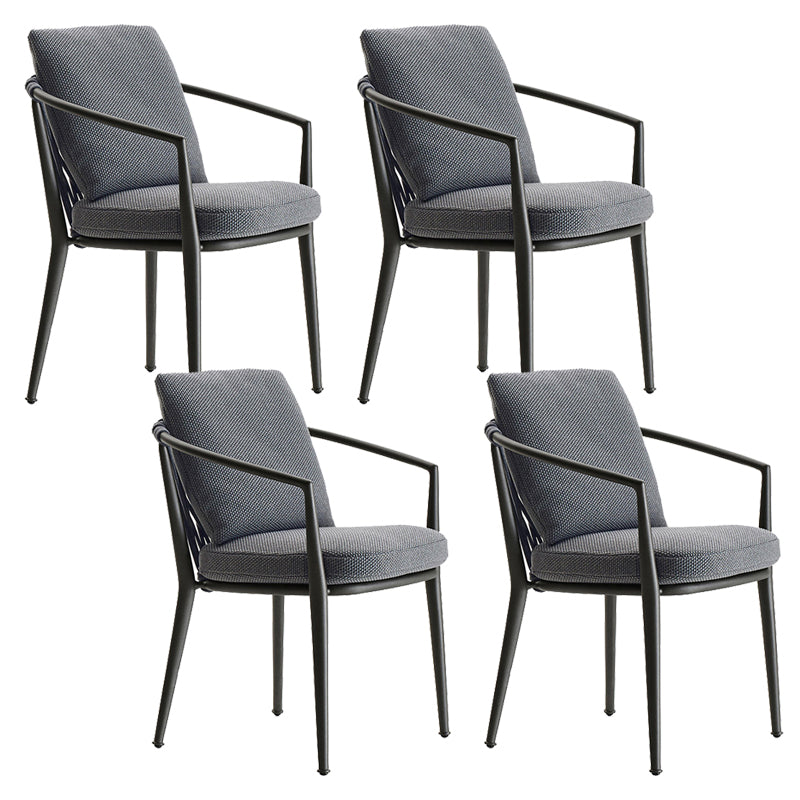 Contemporary Metal Outdoors Dining Chairs with Arm Outdoor Bistro Chairs