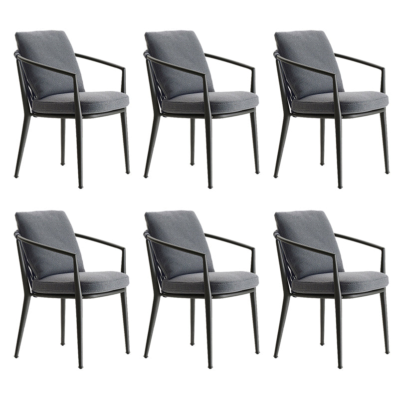 Contemporary Metal Outdoors Dining Chairs with Arm Outdoor Bistro Chairs