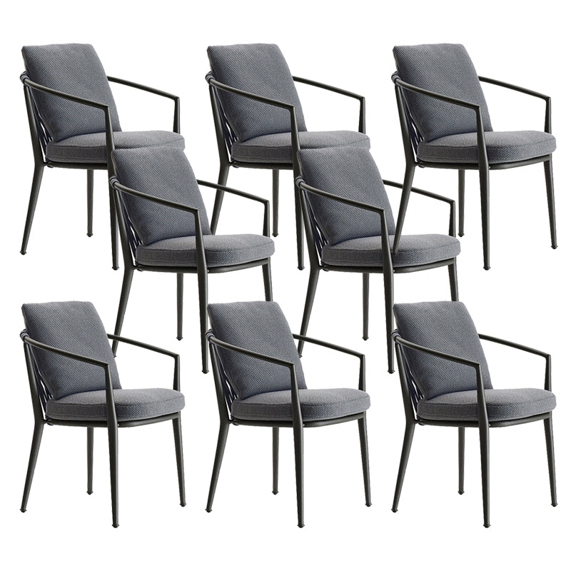 Contemporary Metal Outdoors Dining Chairs with Arm Outdoor Bistro Chairs