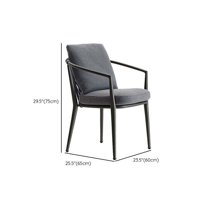 Contemporary Metal Outdoors Dining Chairs with Arm Outdoor Bistro Chairs