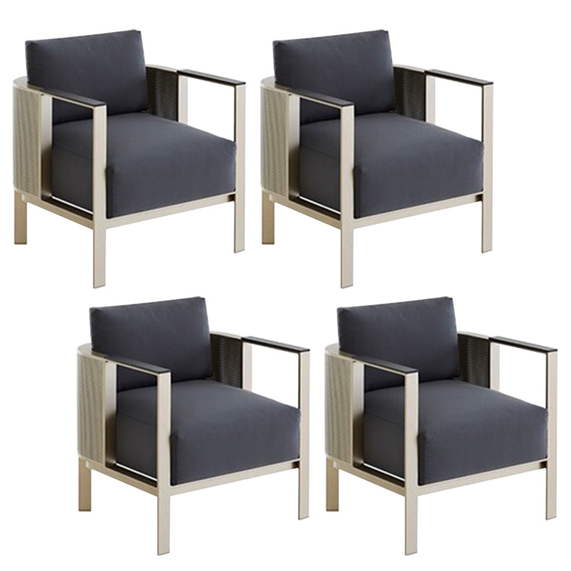 Modernism Patio Dining Chair Metal Upholstered Dining Side Chairs