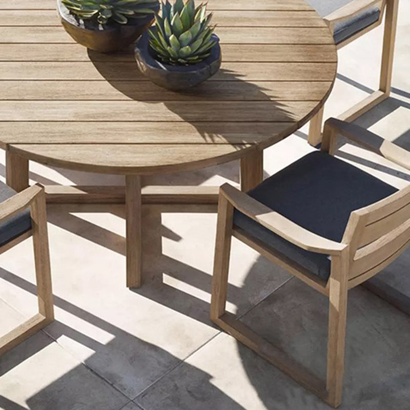 Contemporary Open Back Dining Chairs Solid Wood Outdoors Dining Chairs