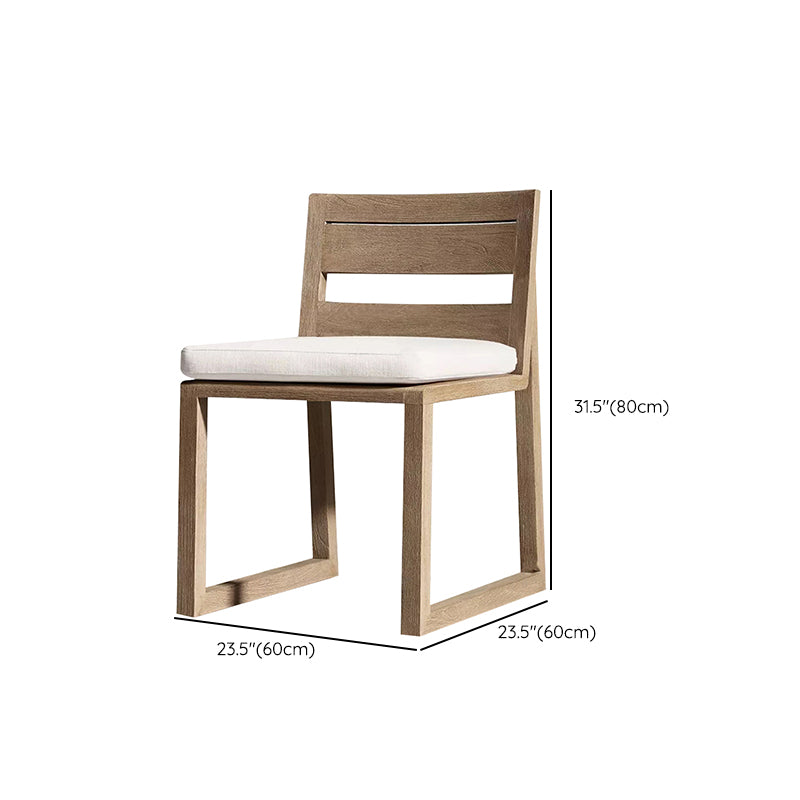 Contemporary Open Back Dining Chairs Solid Wood Outdoors Dining Chairs