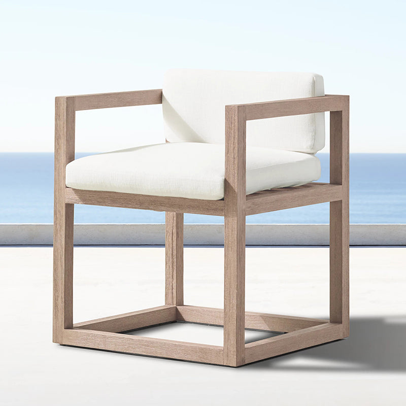 Contemporary with Arm Dining Armchair Solid Wood Patio Dining Armchair