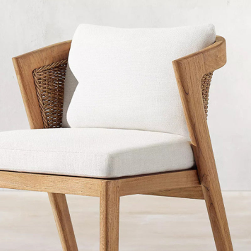 Contemporary White Patio Dining Chair with UV Protective Finish Cushion Chair