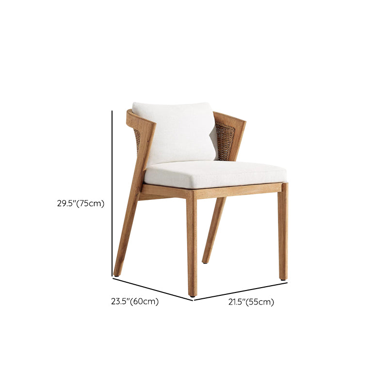 Contemporary White Patio Dining Chair with UV Protective Finish Cushion Chair