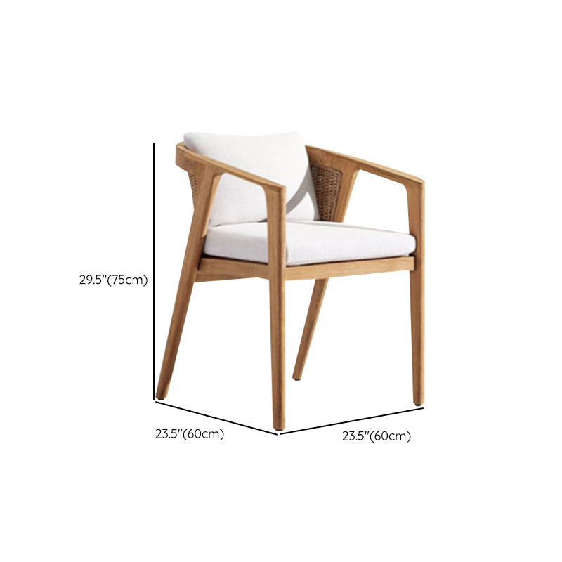 Contemporary White Patio Dining Chair with UV Protective Finish Cushion Chair