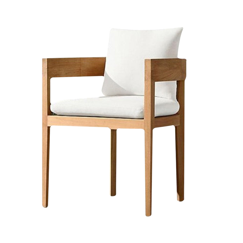 Armed Chairs Solid Wood Natural Removable Cushion Dining Chairs