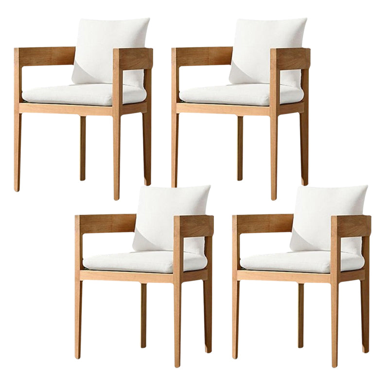 Armed Chairs Solid Wood Natural Removable Cushion Dining Chairs