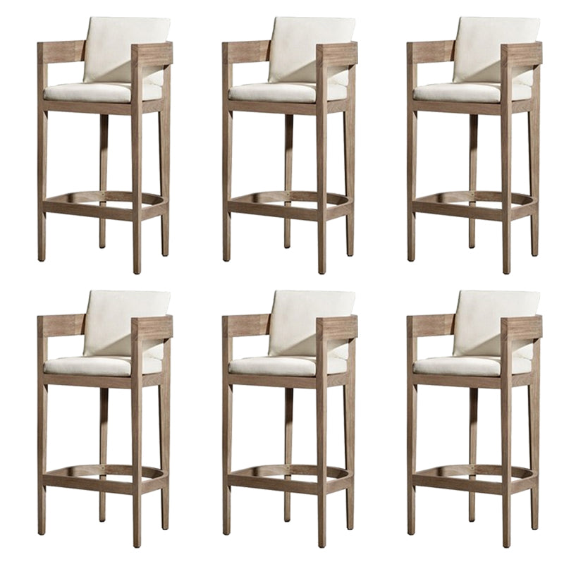 Armed Chairs Solid Wood Natural Removable Cushion Dining Chairs