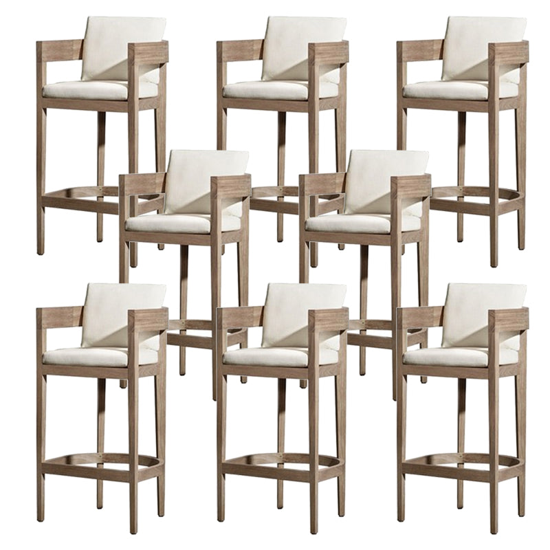 Armed Chairs Solid Wood Natural Removable Cushion Dining Chairs