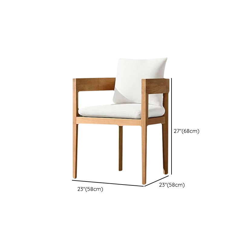 Armed Chairs Solid Wood Natural Removable Cushion Dining Chairs