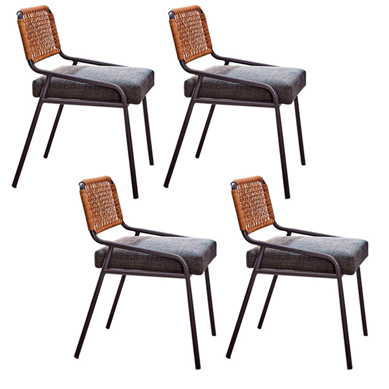 Modern Patio Dining Chair Set Metal Armless Dining Side Chair