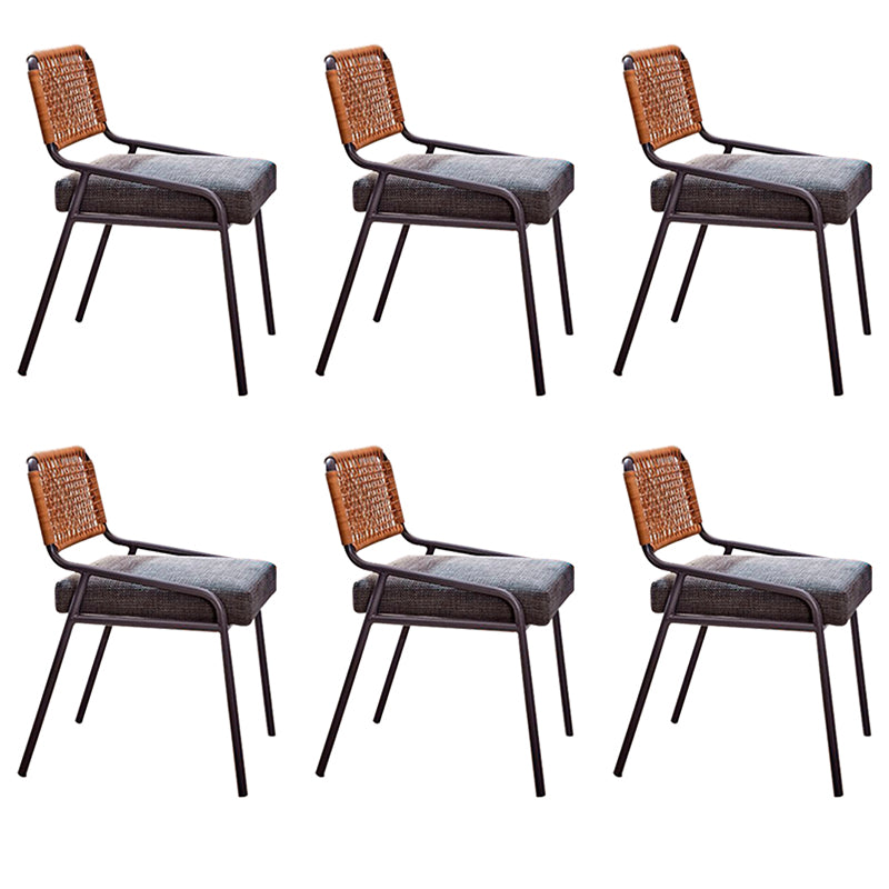 Modern Patio Dining Chair Set Metal Armless Dining Side Chair