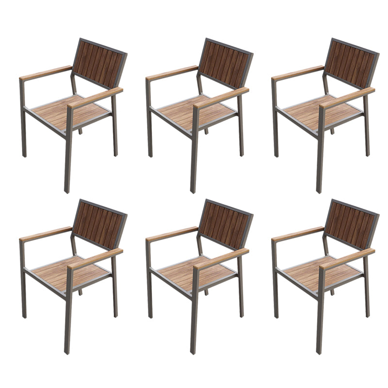 Contemporary Dining Side Chair/Dining Armchair with Aluminum Base