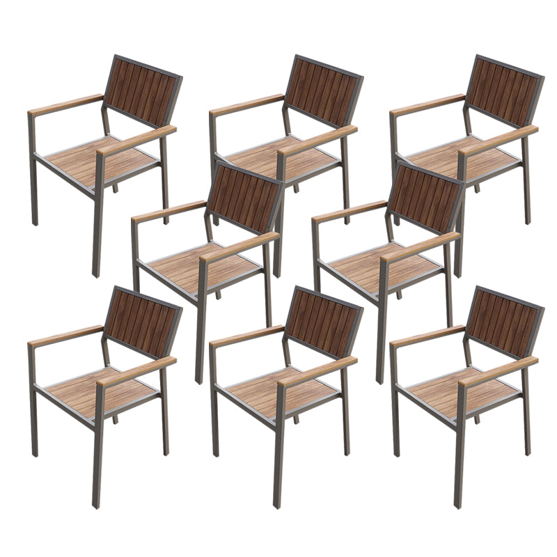 Contemporary Dining Side Chair/Dining Armchair with Aluminum Base