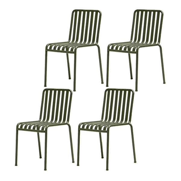 Stacking Patio Chair Set Metal Water Resistant Outdoors Dining Chairs