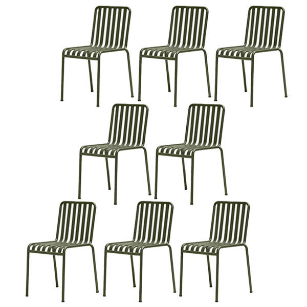 Stacking Patio Chair Set Metal Water Resistant Outdoors Dining Chairs