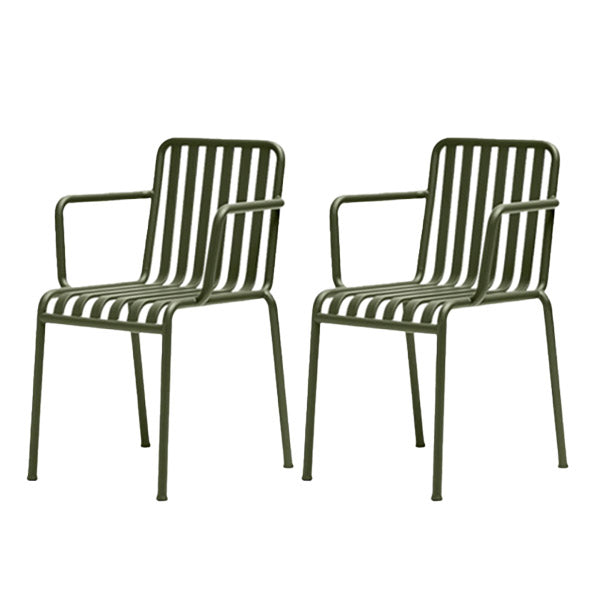 Stacking Patio Chair Set Metal Water Resistant Outdoors Dining Chairs