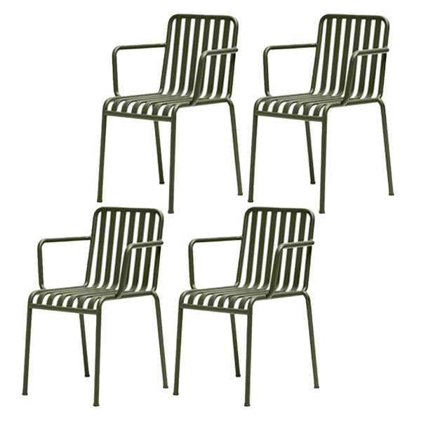 Stacking Patio Chair Set Metal Water Resistant Outdoors Dining Chairs