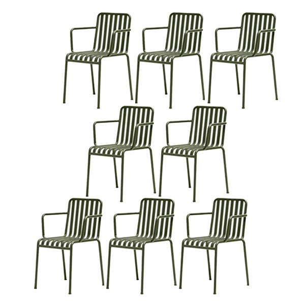 Stacking Patio Chair Set Metal Water Resistant Outdoors Dining Chairs