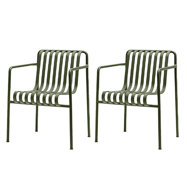 Contemporary Outdoor Chair Open Back Metal Patio Dining Chair