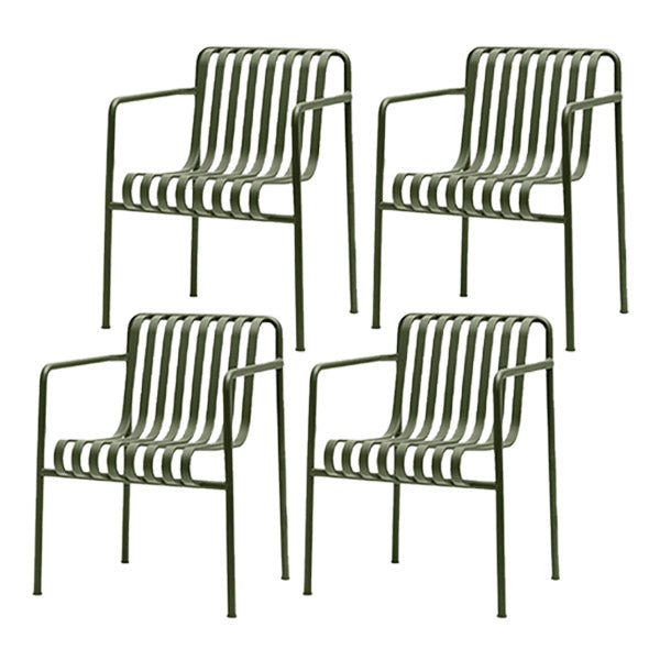 Contemporary Outdoor Chair Open Back Metal Patio Dining Chair