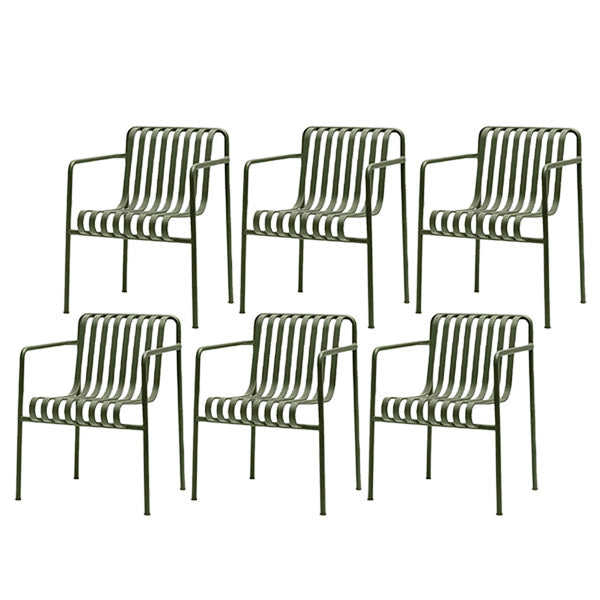 Contemporary Outdoor Chair Open Back Metal Patio Dining Chair