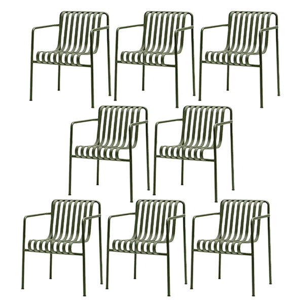 Contemporary Outdoor Chair Open Back Metal Patio Dining Chair