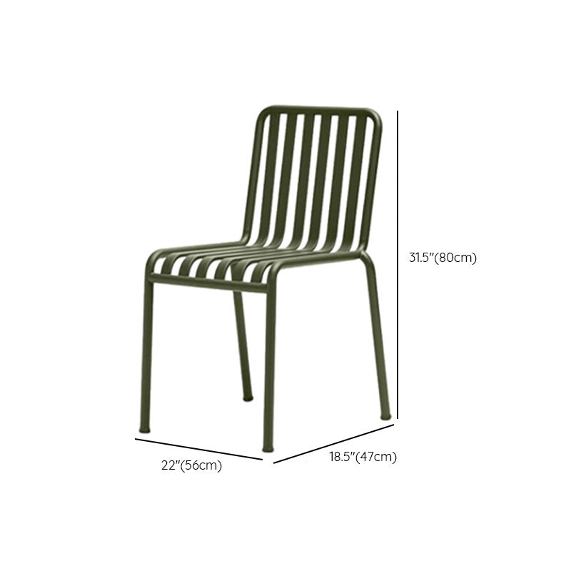 Contemporary Outdoor Chair Open Back Metal Patio Dining Chair