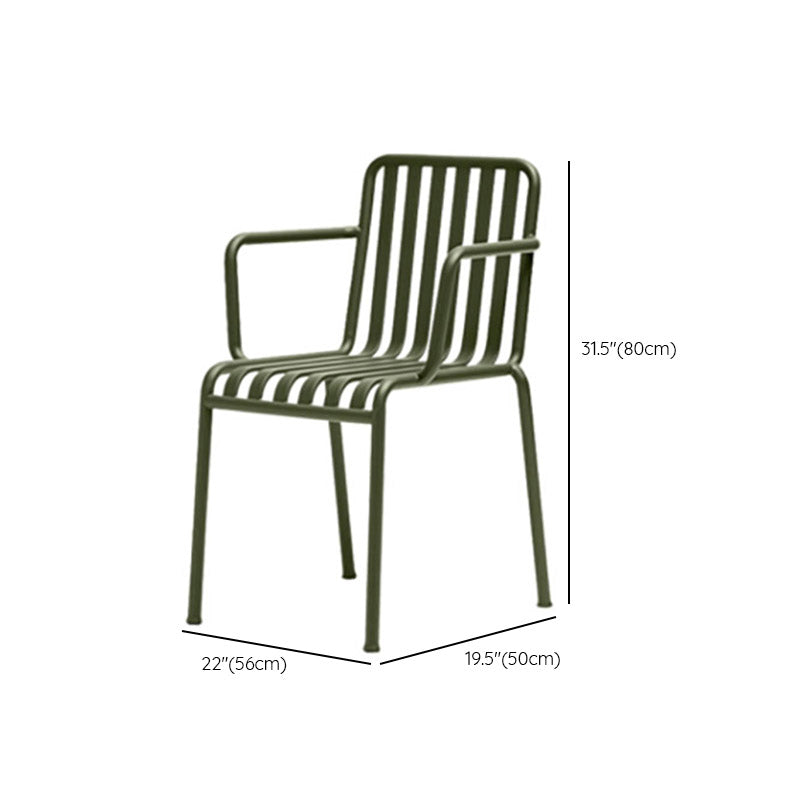 Contemporary Outdoor Chair Open Back Metal Patio Dining Chair